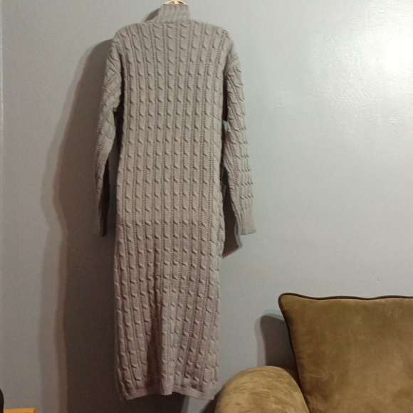 Grey 2XL women's long cardigan duster sweater - Picture 11 of 17